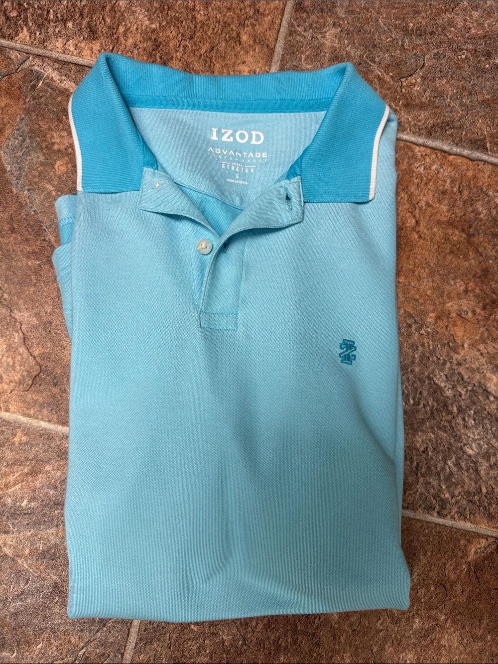 Izod Boys' Aqua Blue Polo with Contrast Collar